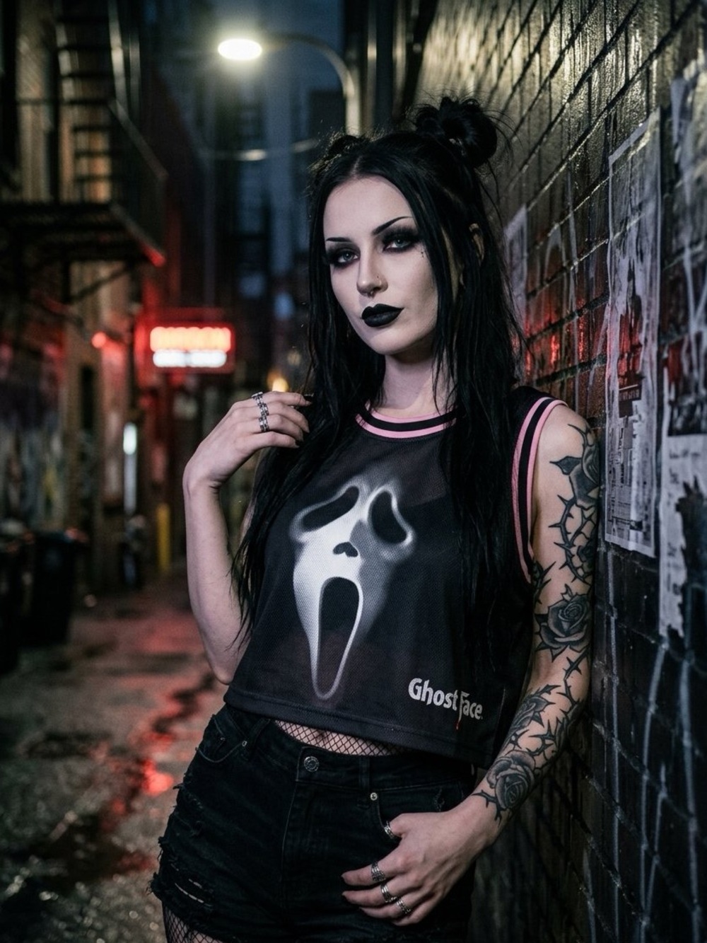 BIOWORLD Ghost face jersey crop Size M